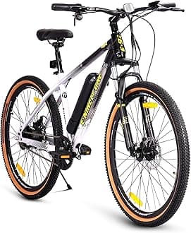 NINETY ONE Wolverine X | Electric Cycle | 7.8Ah Battery | 27.5T | 91 Tuf Shox Front Suspension | 250 Watt IP65 BLDC Motor | 85% pre-Assembled | 2 Years Battery Warranty | Black Gold