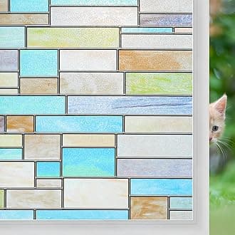 Niviy Privacy Window Film Stained Glass Window Film No Glue Static Cling Decorative Window Clings for Glass 24 x 118 Inches