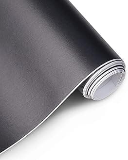 Matte Black Car Vinyl Wrap Film with Bubble Free Air Release Technology, Self Adhesive Automotive Decal Sheet for Cars Moto DIY Interior Exterior 10ft x 1ft