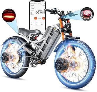 eAhora 2026 Romeo Pro 3 5600W 50Mph High-Torque Ebike, 60V 80Ah 250-Mile Long Range Electric Bike for Adults, Adjustable Air Suspension, 26'' Puncture-Proof Tire, UL 2849 Certified by TÜV