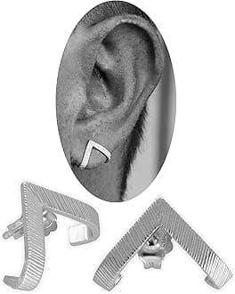 Hammered Triangle Huggie Hoop Earrings for Men, 925 Sterling Silver, Minimalist Design, Durable and Hypoallergenic - Handmade by Emmanuela