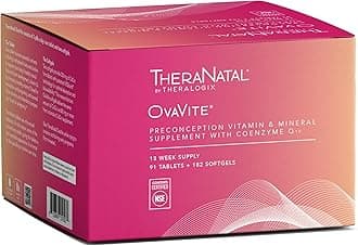 Theralogix TheraNatal OvaVite Preconception Vitamins - 13-Week Supply - Prenatal Vitamins & Fertility Supplement for Women with CoQ10* - NSF Certified - 91 Tabs, 182 Softgels (91 Servings)