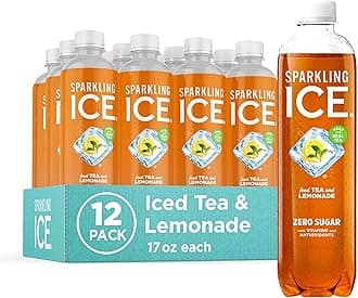 Tea + Lemonade Sparkling Water, Zero Sugar Flavored Water, with Vitamins and Antioxidants, Low Calorie Beverage, 17 Fl Oz Bottles (Pack of 12)