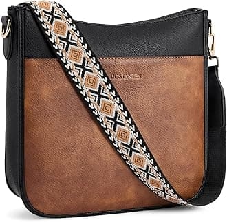 Crossbody Bags for Women Trendy Vegan Leather Hobo Purses Shoulder Handbags Wide Shoulder Strap