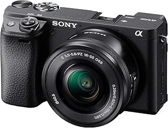 Alpha a6400 Mirrorless Camera: Compact APS-C Interchangeable Lens Digital Camera with Real-Time Eye Auto Focus, 4K Video, Flip Screen & 16-50mm Lens - E Mount Compatible - ILCE-6400L/B, Black