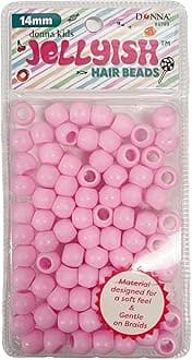 Kids Jellylish 14mm Light Pink Silicone Hair Beads – Soft Rubber Beads for Hair Braiding, Ponytails, and Creative Styles, Squishy & Durable Accessory Pack for Kids