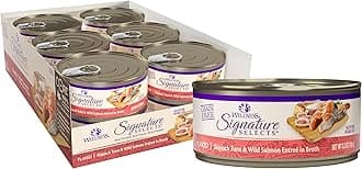 Wellness CORE Signature Selects Flaked Adult Canned Wet Cat Food, Natural, Protein Rich, Grain Free, Skipjack Tuna and Wild Salmon Entrée Recipe, 5.3 oz, Pack of 12 Cans