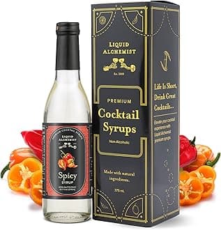 Liquid Alchemist Spicy Habanero Infused Simple Syrup for Cocktails – Real Ingredients Make our Habanero Syrup a Great Spicy Margarita Mix & Paloma Picante - Vegan, Non-GMO Sweet Heat Drink Mix (12.7 oz)