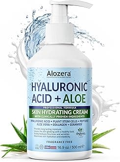 Hyaluronic Acid Face & Body Lotion with Aloe Vera, Daily Moisturizing Lotion for Dry Skin Hydration & Refresh, Non-Greasy, Lightweight, Fragrance-Free Moisturizer, 16.9 oz