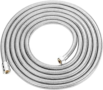 Long Shower Hose 4m, 157" Metal Stainless Steel Shower Pipe, Anti-Kink and Leakproof, Bathroom Shower Cable, Easy DIY Replacement
