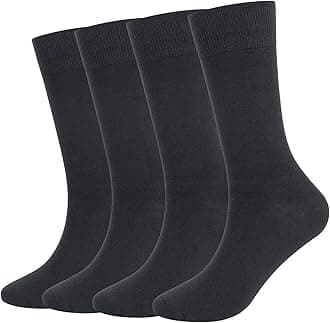 Men's Dress Socks 4 Pack Crew Business Casual Sock Moisture Wicking Super Soft