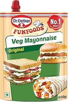 Veg Mayonnaise Original, 800g Pouch | 100% Vegetarian | No Cholesterol or Trans Fat | Rich & Creamy Eggless Mayo Spread for Sandwiches, Wraps, Burgers & Salads
