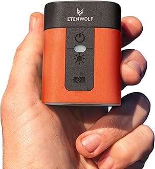 ETENWOLF AIR 3 Air Pump for Inflatables with 2600 mAh Battery & Camping Light, Ultra-Fast and Mini Electric Air Pump, Inflate Deflate for Air Mattress, Pool Floats, Vacuum Storage Bags, Vivid Orange