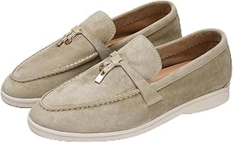 Loafers for Women 2024, Womens Moccasin Slippers Suede Flats Soft Sole Comfortable Dressy Walking Slip on Shoes Spring Summer Mocasines para Mujer Genuine Leather