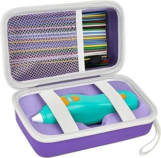 ANKHOH Organizer Case for 3Doodler Start+ Essentials 3D Pen for Kids, EVA Shell/Wrist Strap, Drop-Proof Water-Resistant, Stores for 3Doodler Pen Filament USB for Travel/Home/School (Box Only) Purple