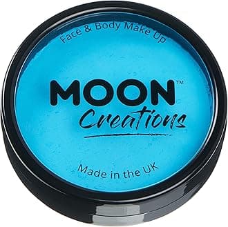 Moon Creations Pro Face & Body Paint Cake Pots Aqua - Professional Water Based Face Paint Makeup for Adults, Kids - 1.26oz