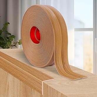Flexible Wall Corner Protector Moulding Trim Peel and Stick Wall Corner Guards Edge Protector Self Adhesive Molding Trim Strip for Edge Ceiling (Light Brown Wood Grain, 0.8 in x 10 Ft)