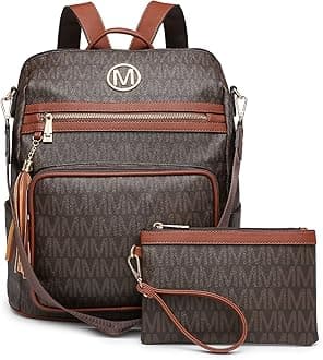 Women Fashion Backpack Purse Convertible Large Rucksack Versatile Travel Shoulder Bags Handbag Set with Tassel