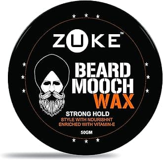 Beard & Mooch Wax For Strong Hold - With Vitamin-E, Almond Oil & Sunflower Oil (50g)