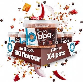 Cornish Sea Salt Tub (4 Pack, Smokey BBQ Seasoning 50g), 1.00 kg (Pack of 1)