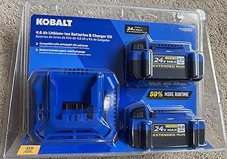 Kobalt 24-V 2-Pack Lithium-ion 4 Ah Battery and Charger