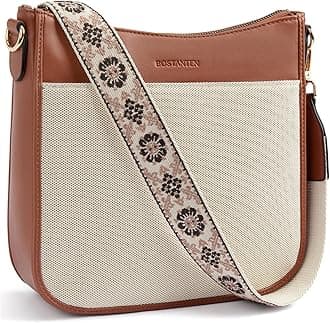 BOSTANTEN Crossbody Bags for Women Trendy Vegan Leather Hobo Purses Shoulder Handbags With Wide Shoulder Strap