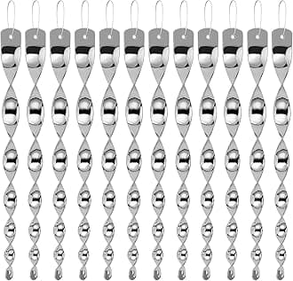 Besmon Woodpecker Bird Scare Devices，Reflective Scare Rods Control Device to Keep Birds Away from Patio Pool（Christmas Reflective Strip Hanging Home as Decoration） (12PCS)