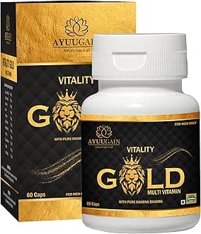 Vitality Gold Capsules for Men (60 Caps) | Ayurvedic Energy & Stamina Support | With Swarna Bhasma, Shilajit, Safed Musli, Akarkara & Herbal Blend | Supports Strength & Daily Wellness