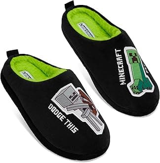 Minecraft Boys Slippers, 3D Novelty Slippers for Kids, Gifts for Boys