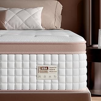 Full Mattress 14 Inch - Medium Firm Hybrid Mattress In a Box for Back & Lumbar Support, 366 Night Trial, Individual Pocket Spring Bed for Motion Isolation & Pressure Relief, CertiPUR-US Certified