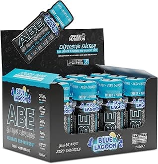 Applied Nutrition ABE Pre Workout Shot - All Black Everything Pre Workout Energy Shots, Physical Performance with Citrulline, Beta Alanine, Caffeine (Box 12 Units x 60ml) (Blue Lagoon)