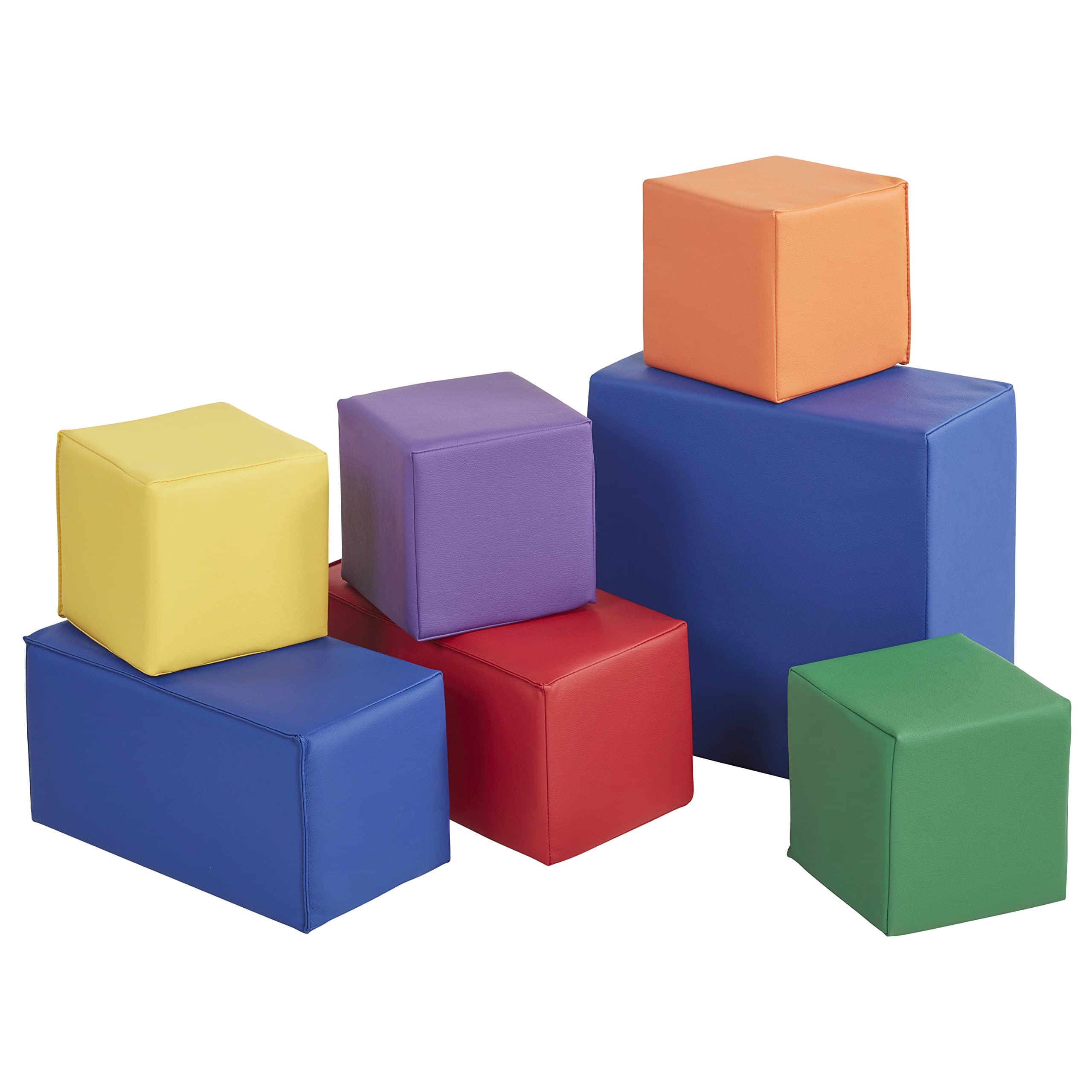 SoftZone Big Foam Building Blocks, Soft Playset, Assorted, 7-Piece