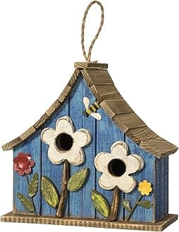 Birdhouse w/3D Flowers