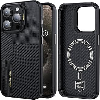 BENKS Montage Shockproof Case for iPhone 15 Pro 6.1'' Compatible with Magsafe, Integrated 600D and 1500D Aramid Fiber, Built with Dupont Kevlar, Minimalist Protective Cover for iPhone 15 Pro BlackClimatePartner certified