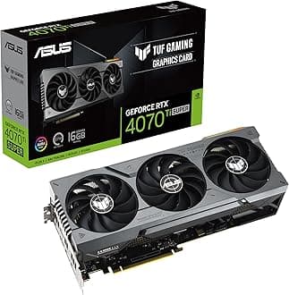 ASUS TUF Gaming GeForce RTX 4070 Ti SUPER 16GB GDDR6X Gaming Graphics Card (NVIDIA GeForce RTX4070Ti DLSS 3, PCIe 4.0, 2X HDMI 2.1a, 3X DisplayPort 1.4a, TUF-RTX4070TIS-16G-GAMING, Black)
