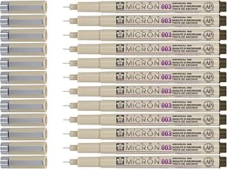 Value Pack of 12 x Pigma Micron Fineliner Sepia (# 117) 0.15 mm (No. 003)