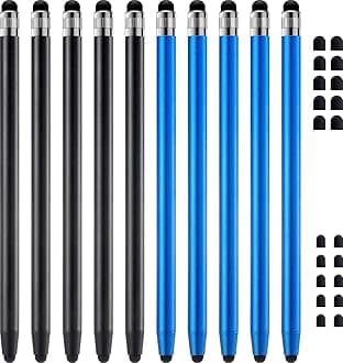 Stylus Pen for Touchscreen, ChaoQ 10pcs High Sensitivity and Precision Stylus Pen for iPad iPhone Android Compatible with All Touch Screens (Black/Blue)