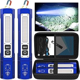 Rechargeable Flashlights High Lumens - 20,000LM Super Bright Small Pocket Magnetic Flashlight, 8 Modes LED Tactical Flash Light, Dual Button Powerful Flashlight for Camping (2, Klein Blue)