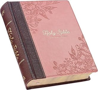 KJV Holy Bible, Note-Taking Bible, Faux Leather Hardcover - King James Version, Brown/Pink