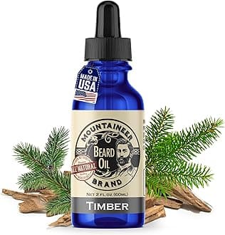 Mountaineer Brand Natural Beard Oil with Timber Scent | Made in West Virgina | Hydrates, Moisturises, Softens & Conditions for Beard Growth | Treats Dry Itchy Beards for Men | 2oz