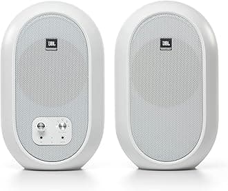 JBL 1 Series 104 Compact Powered Desktop Reference Monitors Bluetooth Version - White (sold as pair)