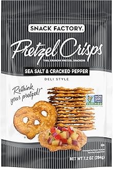 Snack Factory Pretzel Crisps, Sea Salt & Cracked Pepper, 7.2 Oz