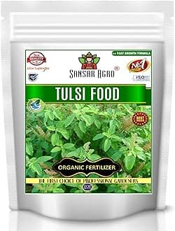 Sansar Agro® Tulsi Food, Essential Organic Fertilizer for Tulsi Plants, Double Filtered with All Required Nutrients and Active Micro-Organism for heavy flowering (900 gm)