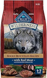 Wilderness Rocky Mountain High-Protein Adult Dry Dog Food Wholesome Grains Red Meat, 24lb. Bag