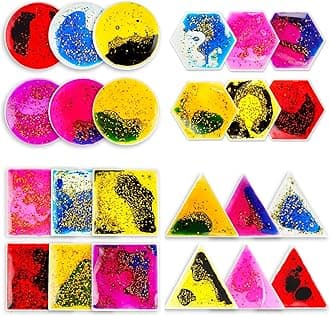 Onyoloy Liquid Sensory Soft Gel Toys: 24-Piece Set, Multi-Shape Sensory Fidget Toys, Water Sensory Toys for Nursery, Playroom, Toddlers and Kids with Autism.