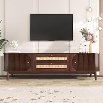 BTM TV Cabinet, TV Stand with Doors and Drawers, TV Table Natural Walnut Color Mixed, 170x40x46cm