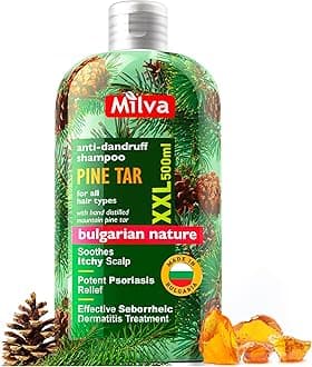 Pine Tar Shampoo for Seborrheic Dermatitis - 500ml Natural Dandruff Shampoo - Anti Dandruff Shampoo - Psoriasis Shampoo - Solution for Dry Itchy and Flaky Scalp Treatment