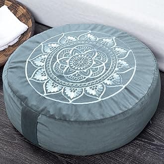 Florensi Meditation Cushion (16"x16"x5"), Large Velvet Meditation Pillow, Premium Yoga Pillow for Women and Men, Yoga Cushion, Meditation Pillows for Sitting on Floor, Buckwheat Meditation Cushions