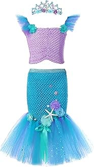 Tutu Dreams Mermaid Dress Outfit for Girls Birthday Halloween Party Dress Up Clothes Gifts