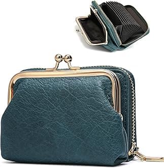 2 in 1 Change Purse Wallet,Credit Card Holder with Cion Purse,Cute Pouch for Gril with Blocking Case, Zipper Clasp
